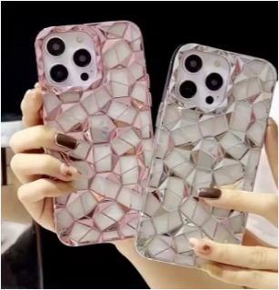 Unique Case for iPhone 14 Pro Max 12 Pro Max Diamond Pattern Plating Soft Gold Plated Luxury Cases for iPhone 11 Back Cover
