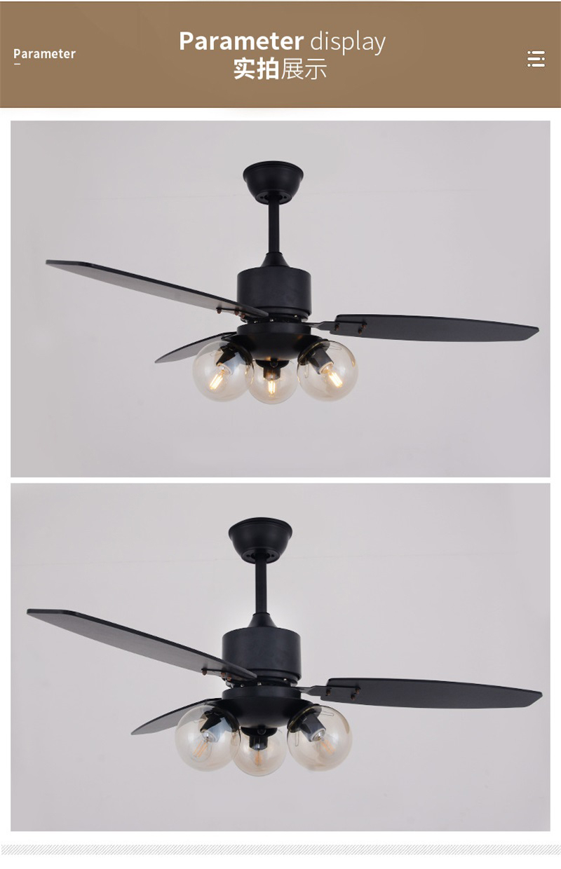  OUFULA Modern Nordic Creative Glass Lamp With Remote Control Bedroom Ceiling Fan With Light 42 Inches