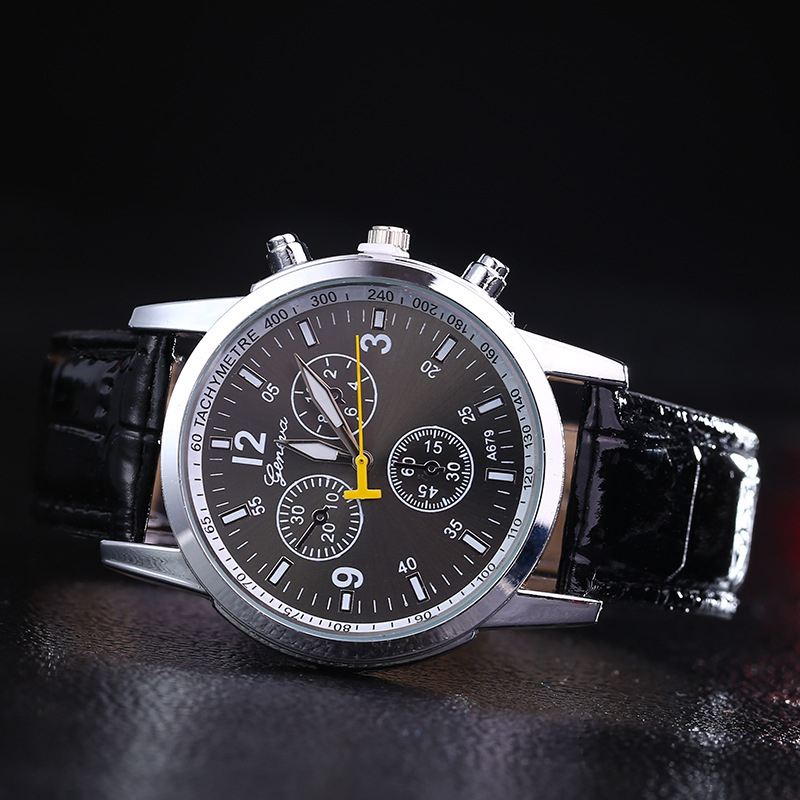 28040# Fashion Mens Watches Classic PU Leather Belt Quartz Wristwatch Luxury Men Business Analog Quartz Watches