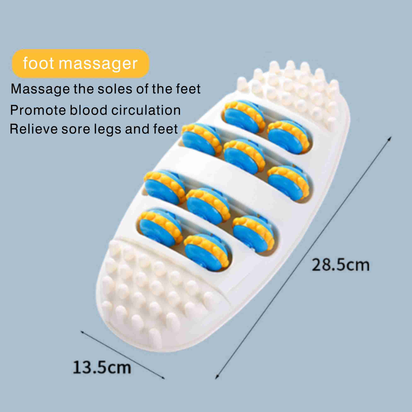 Foot massager, multi-point roller acupoint foot massage, pedicure instrument health massager