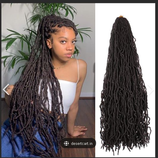 Obaasima Strands Faux Locs Crochet Braids Hair Pre Looped Soft Dreadlocks Braiding Hair Goddess Faux Locs Pack- Soft Locs Crochet Hair BLACK (1#)