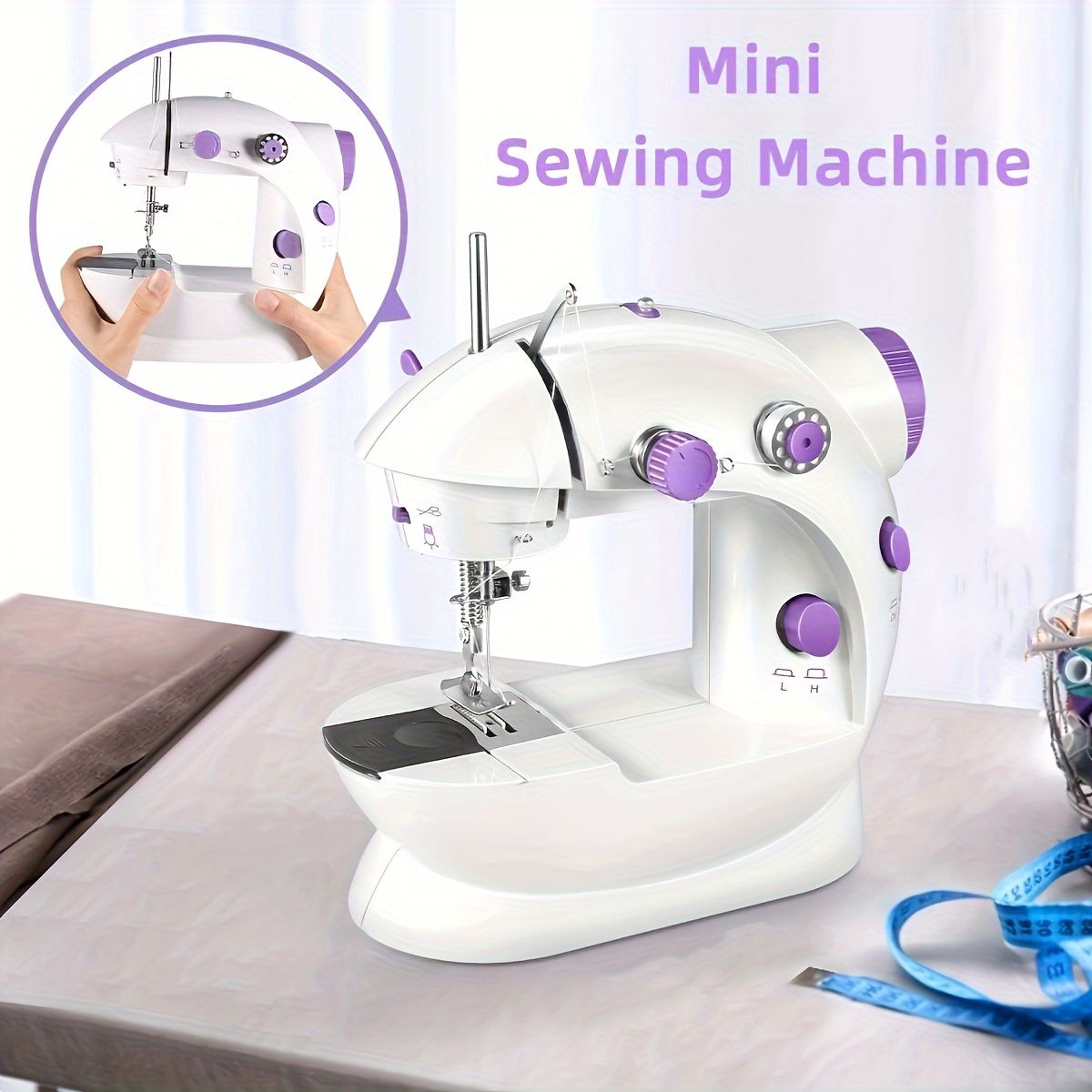 Small electric sewing machine, home portable table tailor sewing machine, no battery required