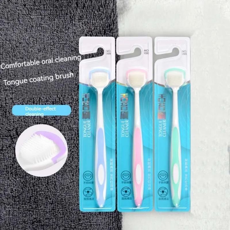 3 PCS Tongue Brush Individually Wrapped Tongue Cleaner Care Specialized Oral Cleaning Tongue Scraper Set