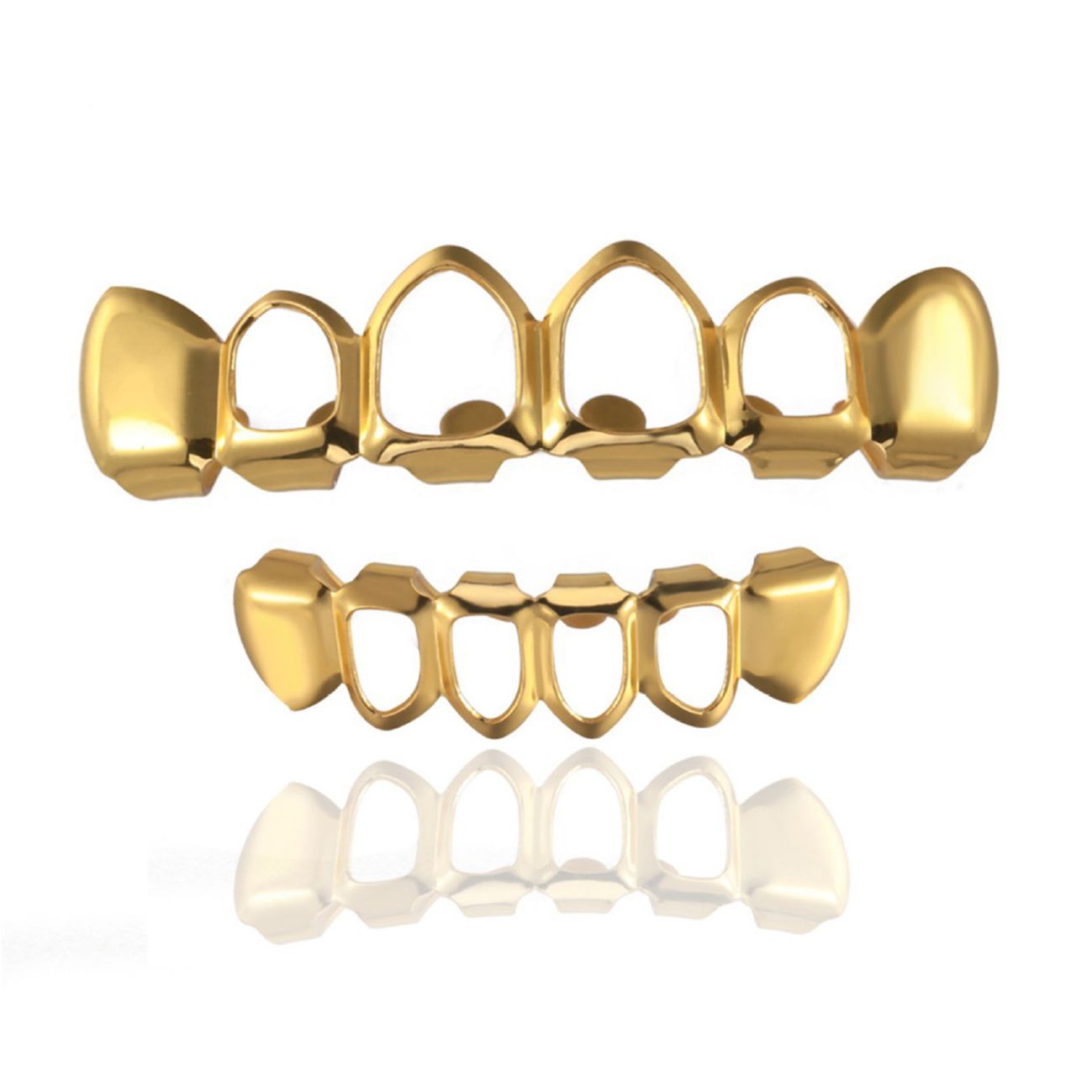 Hip-hop four hollow flat teeth hip-hop braces HIPHOP hip-hop teeth grillz tooth grillz