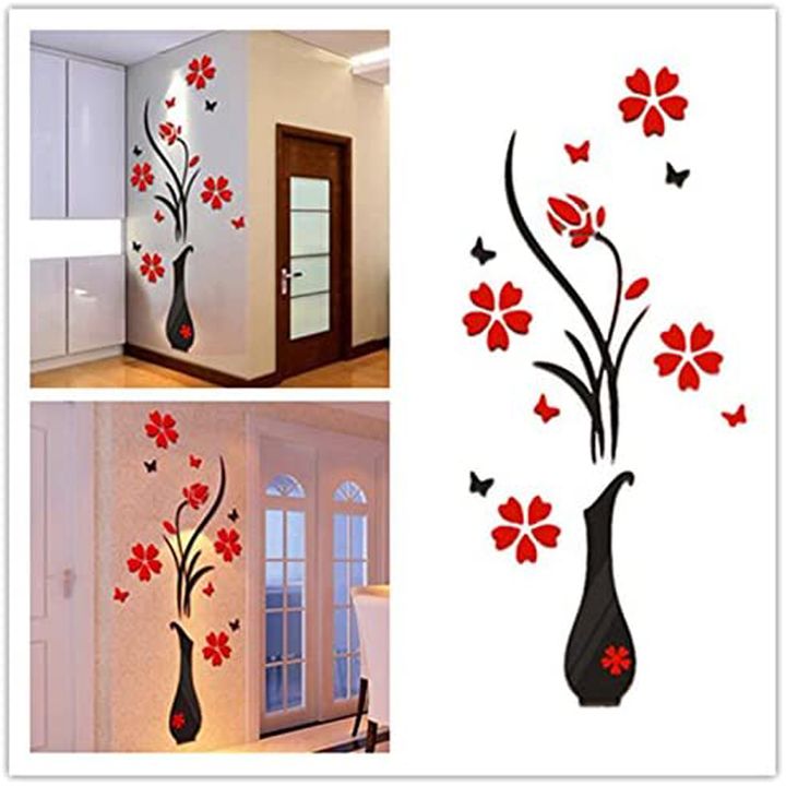 Flower Tree Crystal Arcylic 3D Wall Stickers Decal Home Decor Wall Stickers for Bedroom Wall Decor 