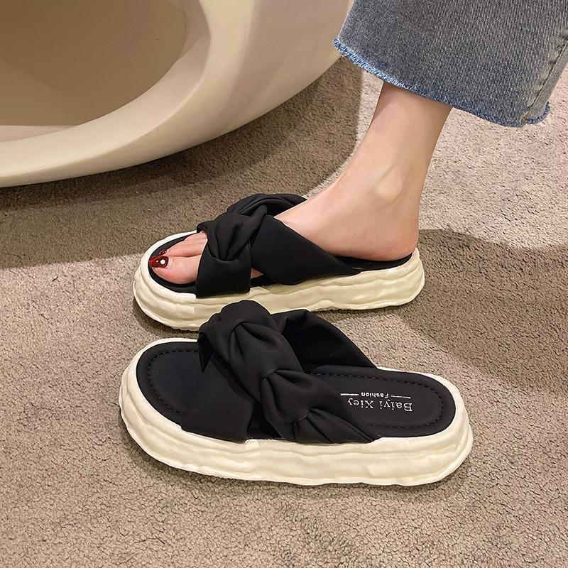 2212-2 Women's New Platform Non-Slip Flip Flops Soft-Soled Crossover Sandals