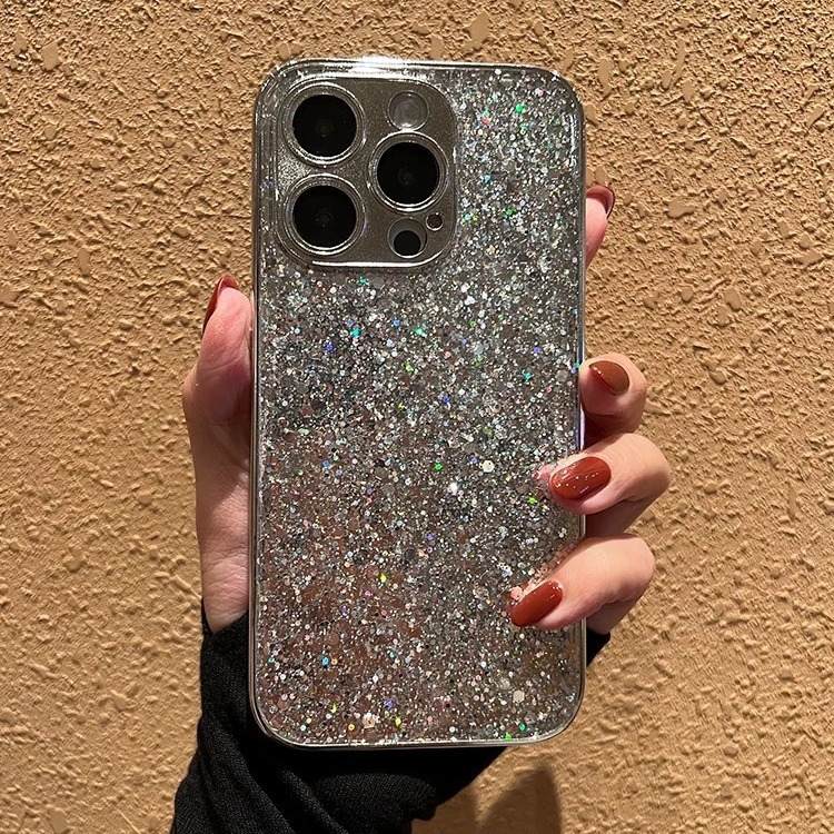 iPhone 12-16 Pro Case 6.1" Bling Glitter Shiny Case Cute Clear Transparent Full Protection Soft Shockproof Phone Cover for Women Girls