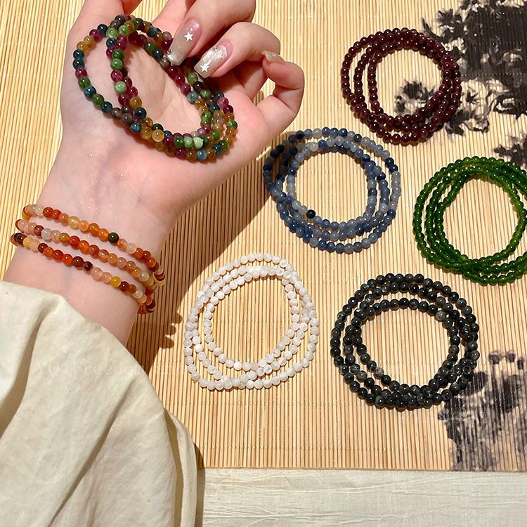 Multi Layer Natural Agate Shell Beaded Stackable Bracelet, Retro New Chinese Style Elastic Cord Wrist Jewelry, Electroplated Resin Geometric Bead Strand, Minimalist Cool Aesthetic Summer Daily Wear Accessory For Women, Two Optional Color S819 Blue & Brown, Lightweight 10g Delicate Casual Hand Ornament