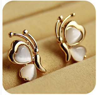00158-5 Morden Style Opal Jewelry Fashion Cherry Alloy Trendy Butterfly For Women's Earrings