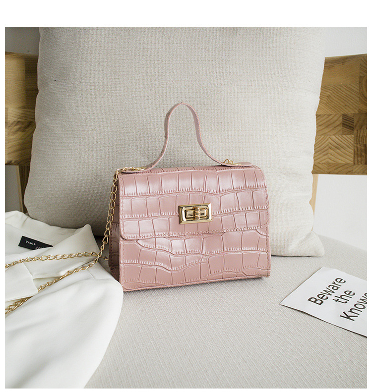 New Fashion Crocodile Pattern Shoulder Bag PU Chain Buckle Messenger Bag Three-dimensional Texture Handbags for Women