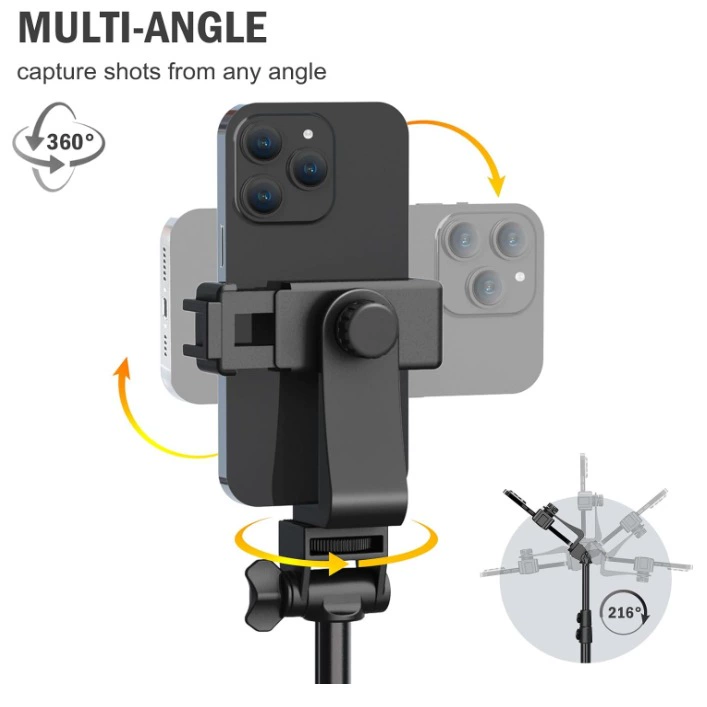 Tripod for Cell Phone & Camera, Phone Tripod with Remote and Phone Holder, Portable Tripod for iPhone, Phone Tripod for Video Recording, Cell Phone Tripod Mount Stand for Cellphone