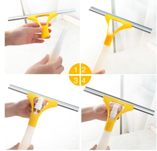 Double-sided spray glass scraper 2-in-1 window cleaner window cleaning tool artifact toilet floor scraping floor scraper