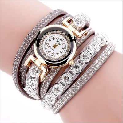 New winding strap small circular watch, simple and fashionable casual women's watch