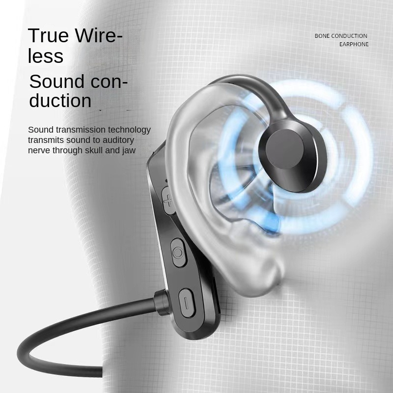 New bone conduction Bluetooth headset Earless wireless sports fitness Ear-hanging vibrato explosion models
