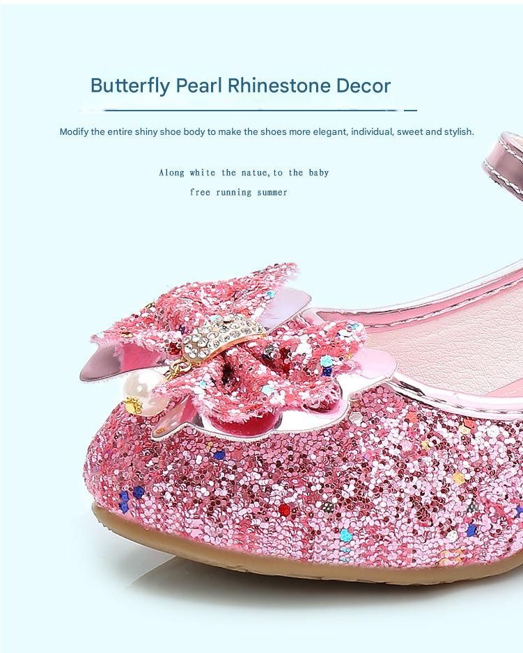 Dress Shoes Girls' High Heels Princess Shoes New Spring Autumn Children's Shoes Performance Shoes Girl's Crystal Shoes