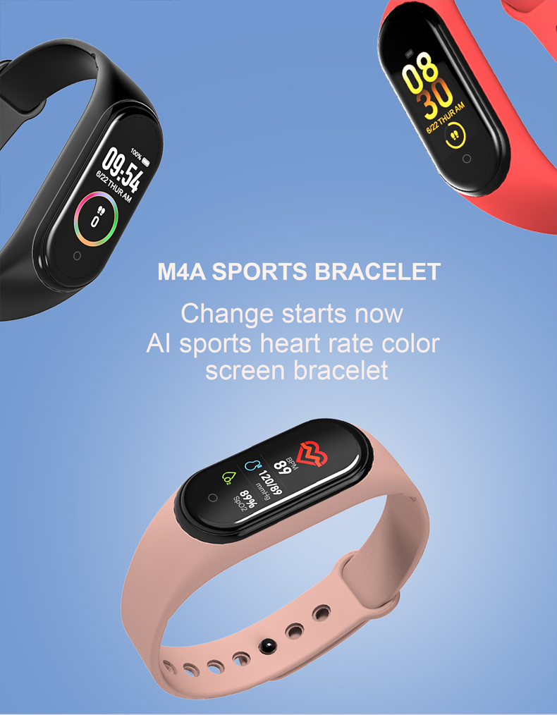 AUNONT M4 Pro Smart Band Thermometer New M4 Band Fitness Tracker Heart Rate Blood Pressure Fitness Bracelet Smart Watch for Android iOS