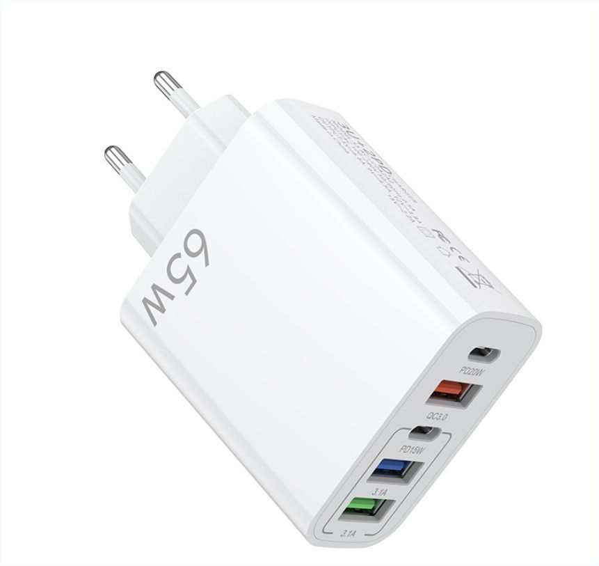 European and American Standard multi-port mobile phone charger fast charging head 3USB + 2C British standard five-port charging head for Huawei Apple
