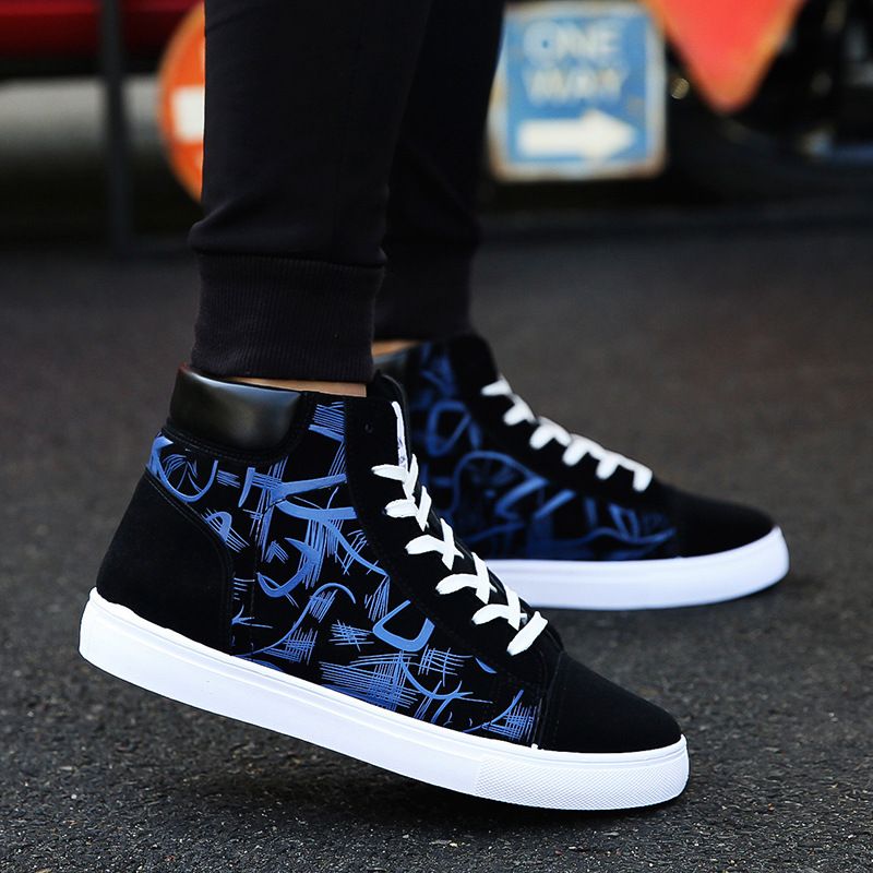 High top shoes Korean men's shoes Student canvas shoes Men's casual shoes trend winter youth board shoes K52