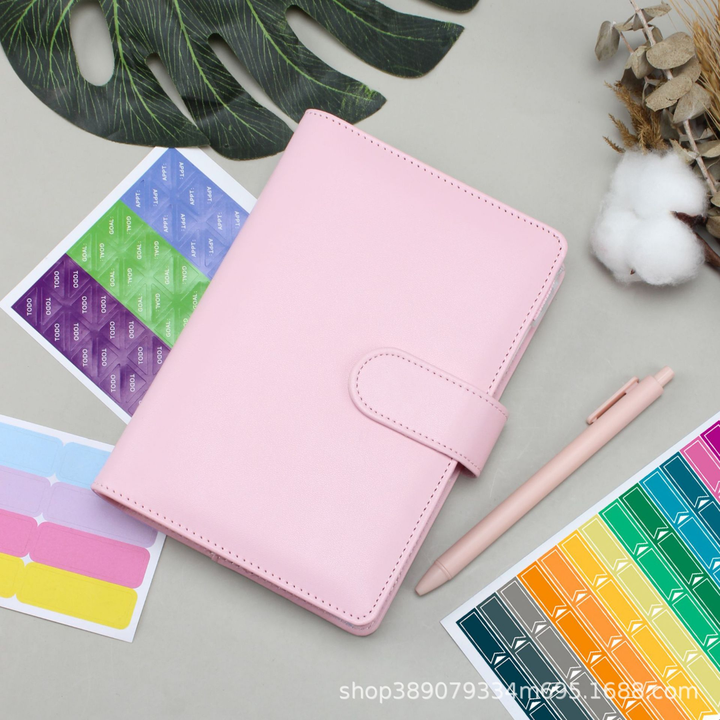 XJYS-010 A6 PU Leather Budget Binder Notebook Cash Envelopes System Set,with Binder Pockets for Money Budget Saving Bill Organizer