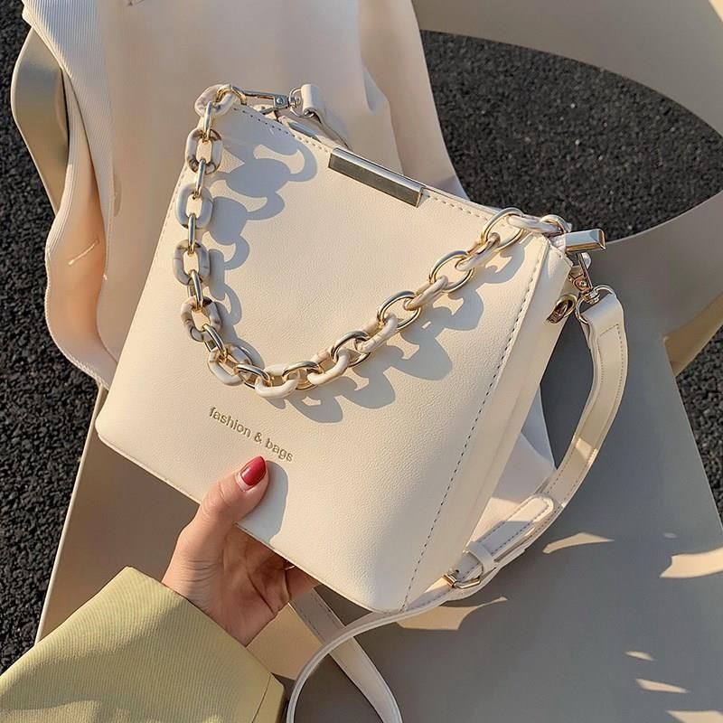 Fashion Handbags Thick Chain Mirror Pvc Ladies Shoulder Bag Party Clutch Bag Evening Bags For Women