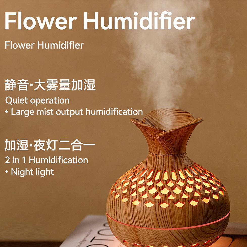 Creative Flower Vase Humidifier, Mini Portable USB Humidifier for Home, Bedroom, Office & Car, Simple Style Aroma Air Humidifier with Fine Mist Moisturizing
