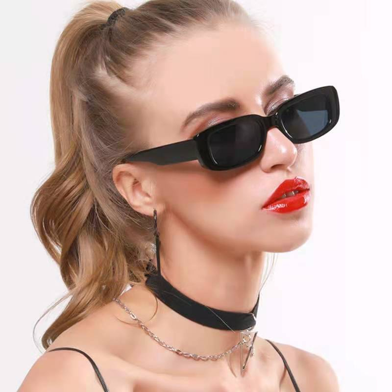 9071 Small Rectangle Women Sun Glasses Men UV Shades Retro Square Black Sunglasses 2023 Luxury Glasses Fashion Jelly Color Sunglasses
