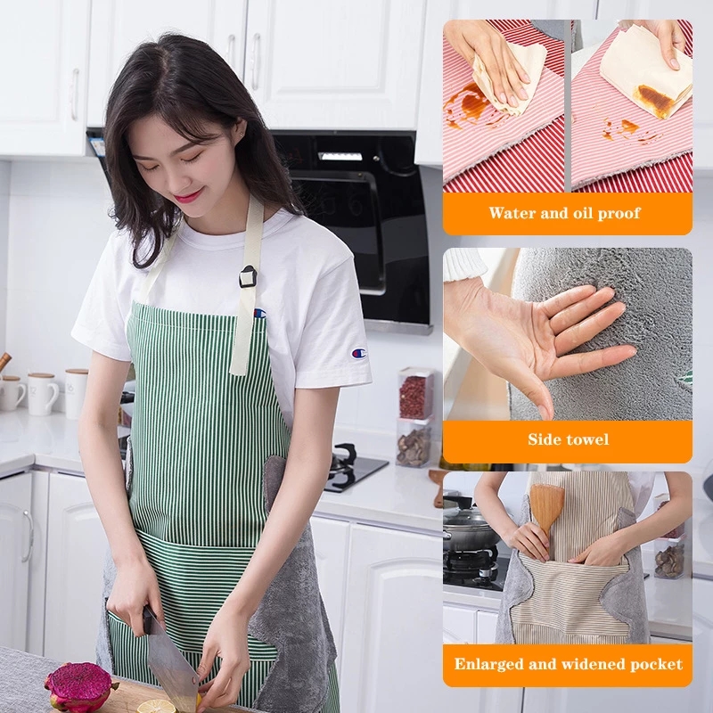 Super Thick Kitchen Apron Waterproof and Oil-proof Sleeveless Overalls Cooking Can Wipe Hands