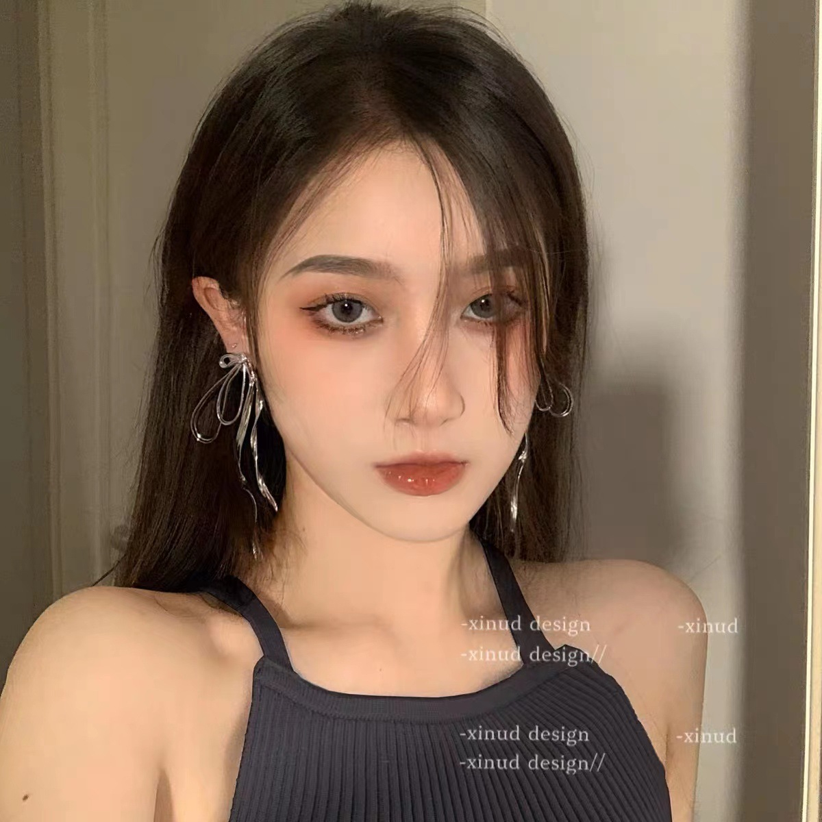 Women's Vintage Irregular Bow Stud Earring Jewelry Gift