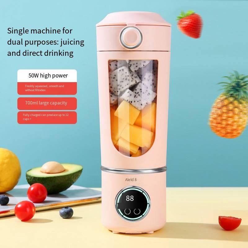 Premium 12-Blade Portable Blender, USB Rechargeable Wireless Juicer Cup, Household Ice Crushing Smoothie Maker, BPA-Free Personal Juice Blender for Travel, Gym, Office and Outdoor
