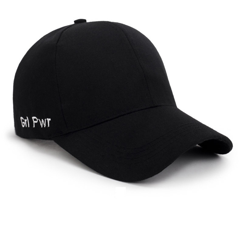 ins hat female spring and summer letters embroidered baseball cap male tide Korean version of the couple curved eaves cap washed cotton duck tongue cap