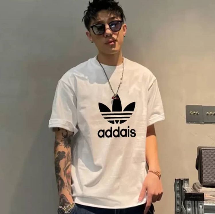 100% cotton unisex customized Adidas playboy David Beckham graphics front printed Plastisol Heat Iron logo Short sleeve casual t-shirt