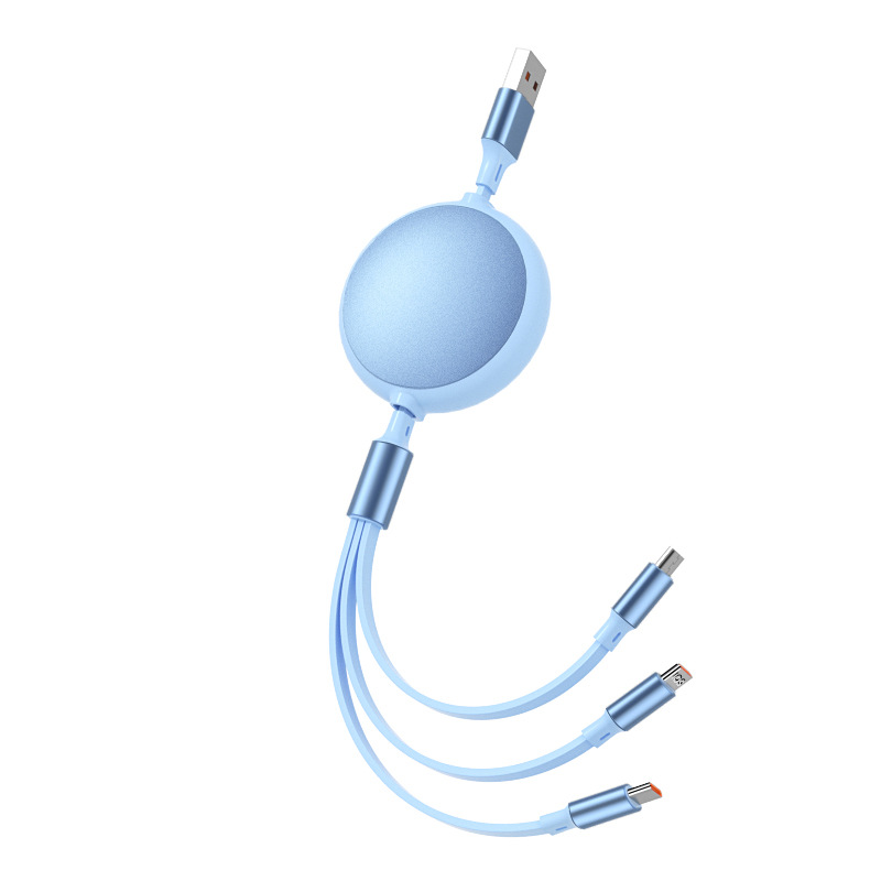 Usb Data Cables Usb Charging Cables Usb Cable Type C 100W Super Fast Charging Telescopic One To Three Charging Cable Suitable for Huawei Android Apple 6A Three In One Data Cable