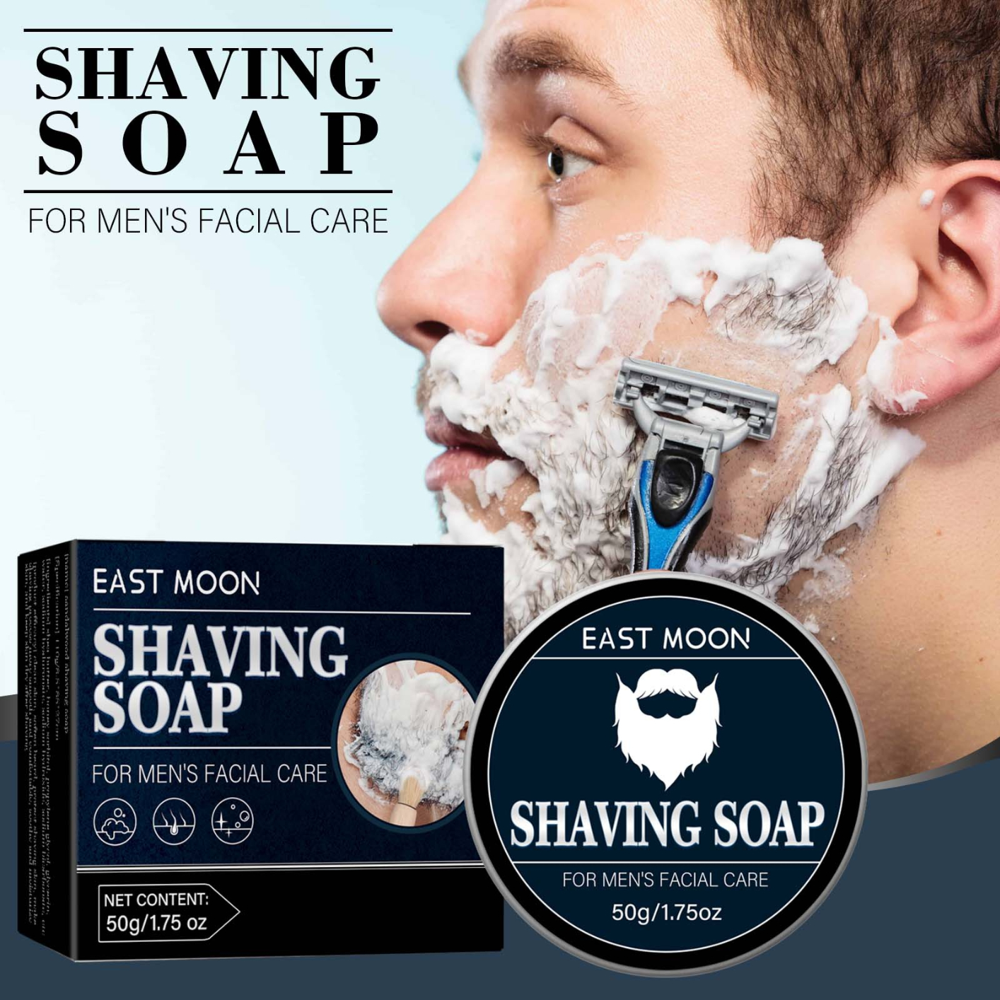 Luxury Shaving Soap Cream for Men - Soft, Smooth & Silky Shaving Soap - Rich Lather for the Smoothest Shave 50g