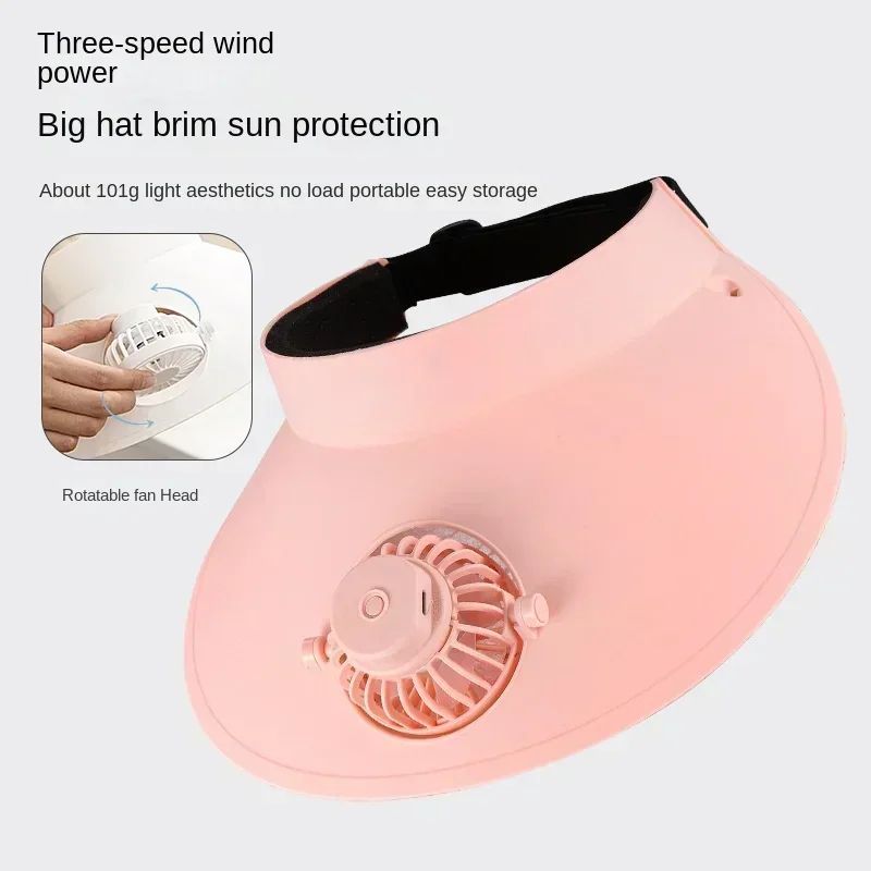 Fan Sun Cap High Wind Speed Large Air Volume Fashionable and Portable USB Charging with Multiple Adjustable Settings Gift