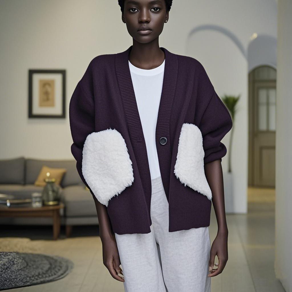 Wool knit Sweater Round Women's Sweater