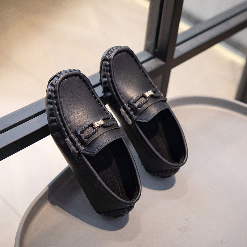 Loafer Kid Children's Loafers New Small Leather Shoes Fashion Shoes for Boys Girls Knitted Breathable Lightweight Loafers