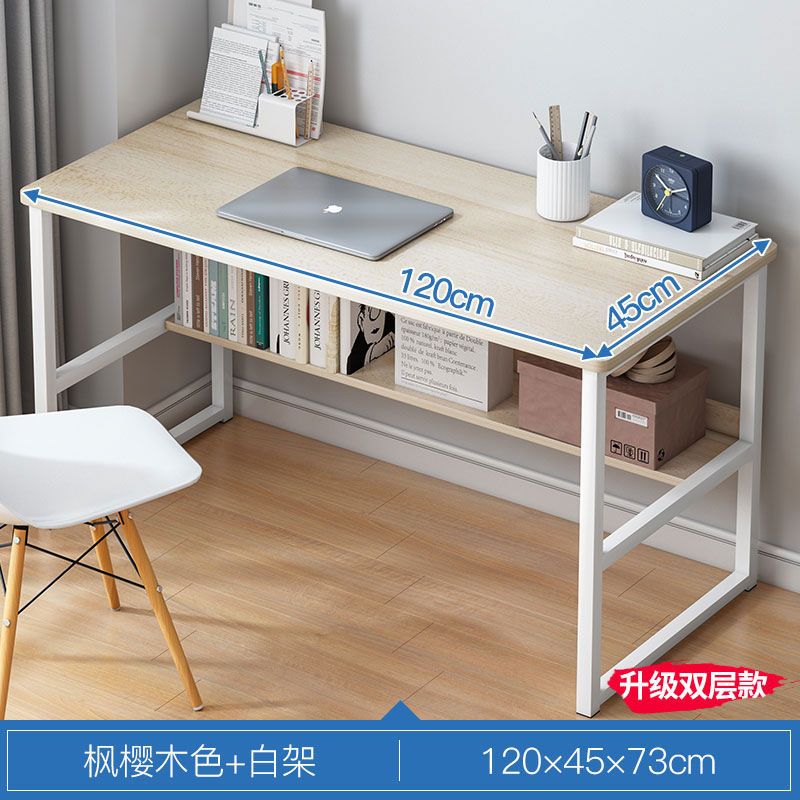 Computer Desk Office Desk, Gaming Desk with Storage, Writing Desk Work Desk for Home Office, Study, Modern Simple Desk, Large Legroom, Metal Frame, Rustic Brown and Black
