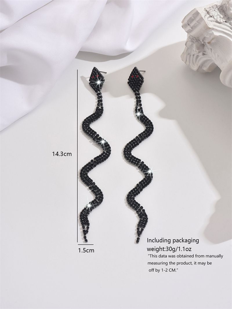 Women Snake Rhinestone Earrings Lady Fashion Party Earring Ladies Ear Rings Elegant Jewellery Woman Diamond Jewelry Earing