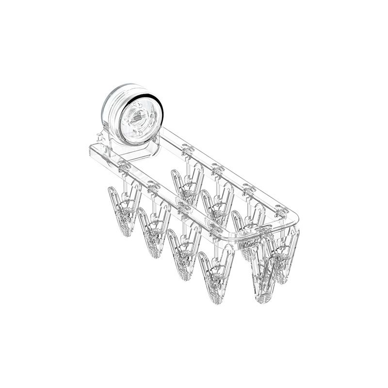 Suction cup clothes hanger, folding toilet, no punching socks clip, drying rack, bathroom balcony, household with clip, clothes hanger