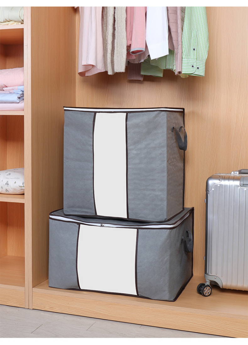 Foldable Large Capacity Clothes Storage Bag Organizer with Reinforced  Handle, Sturdy Zipper, Clear Window, Fabric Clothes Bag Storage Box for