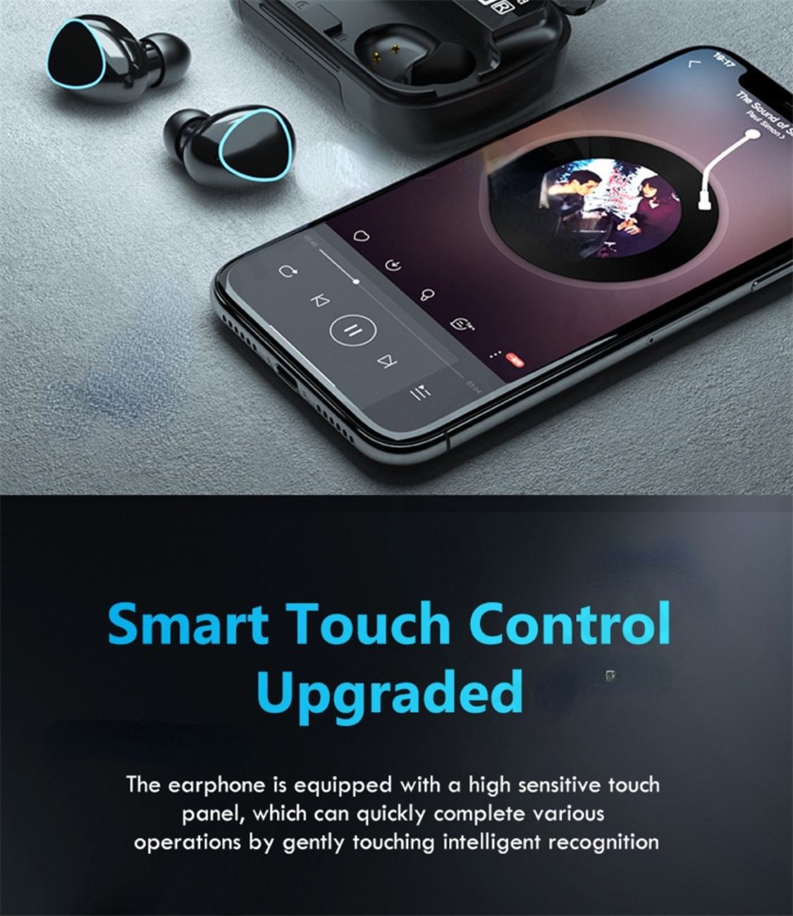 Bluetooth Earbuds with Long Battery Life, Large Capacity, Wireless, Noise-Canceling, Gaming TWS Earbuds for Esports and Sports, In-Ear