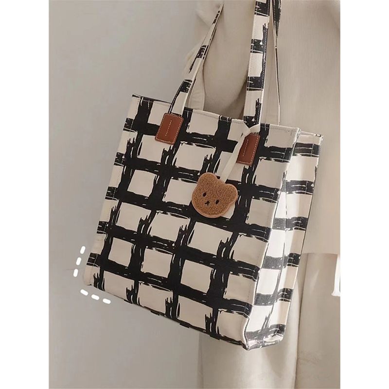 Fashionable Shopping Zipper Shoulder Canvas Tote Bag