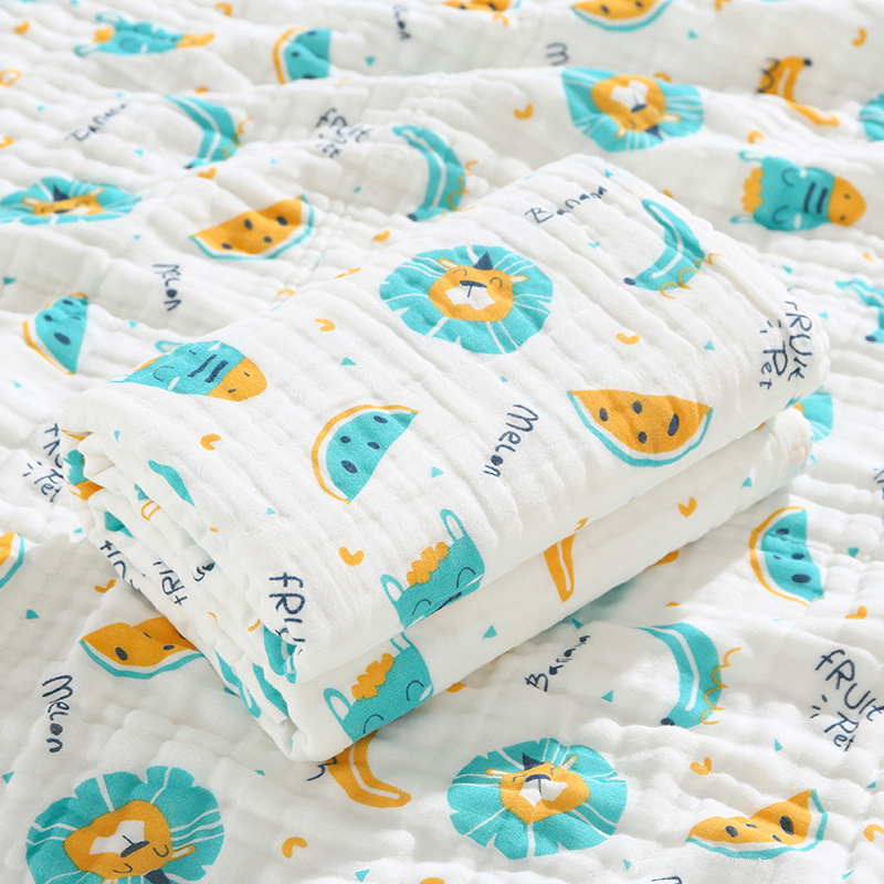 110*110cm Six Layer Gauze 100%Pure Cotton Printing Fabric Soft Baby Saliva Towel Bath Towel Blanket Pajamas DIY Sewing Fabric