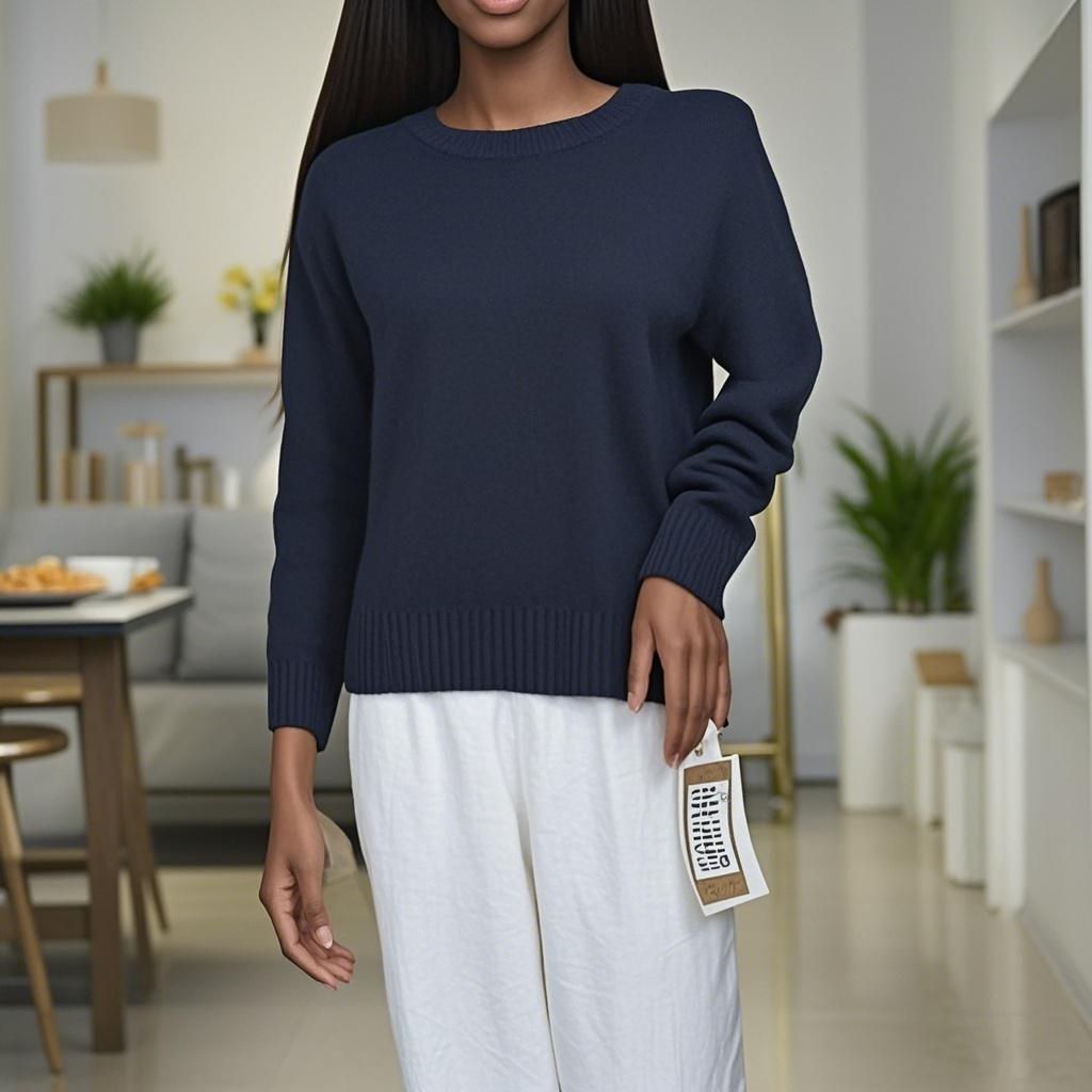 Wool knit Sweater Round Neck Women's Sweater