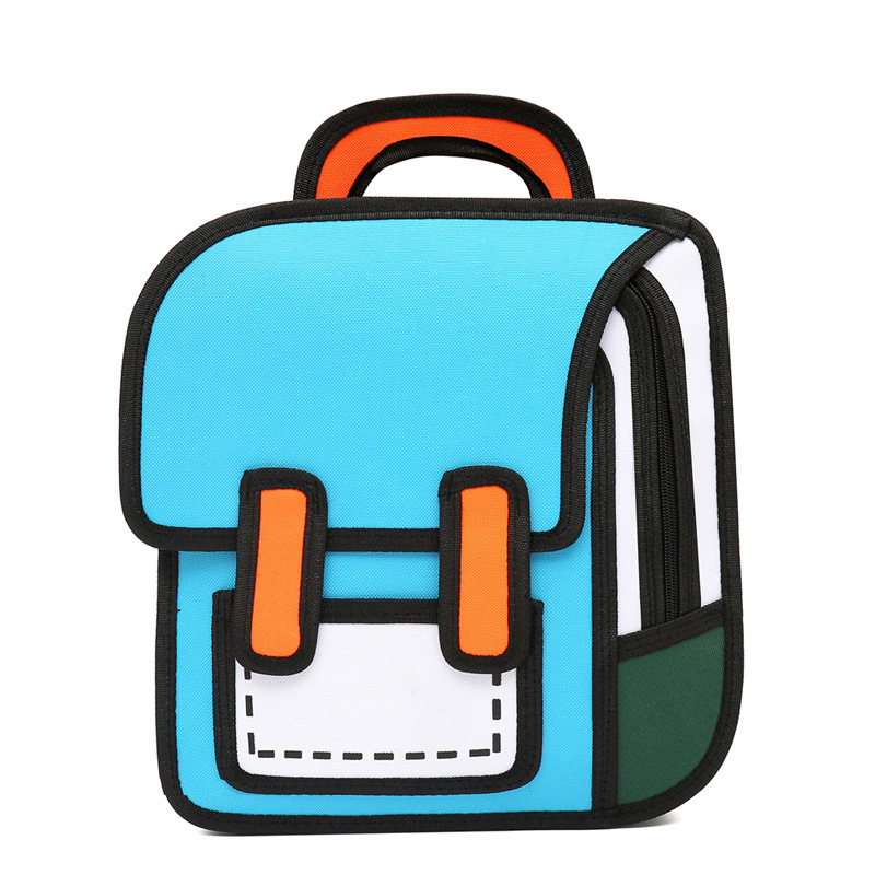 Two-Dimensional Student School Bag for Tutoring Class, Personalized Student Bag Backpack for Boys and Girls