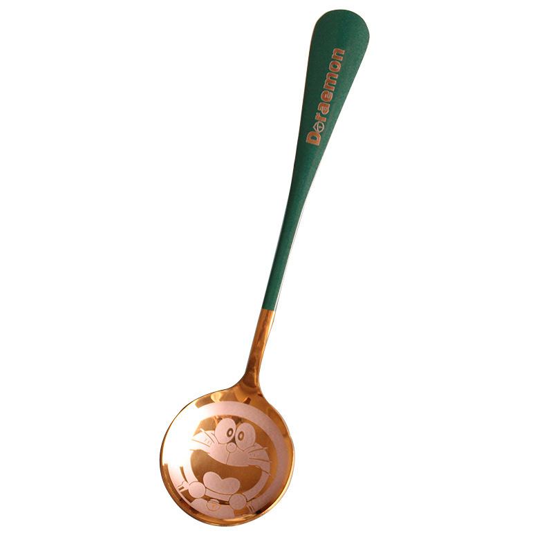 Tableware for Kids Children's Spoon Stainless Steel Net Red Boutique Spoons Creative Cute Jingle Cat Spoon Baby Gadgets Utensils
