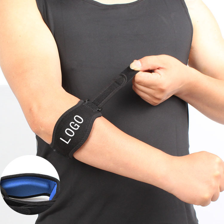 Sports Safety Adjustable Basketball Badminton EVA Compression Golfer Tennis Black Elbow Pads tennis elbow brace Support