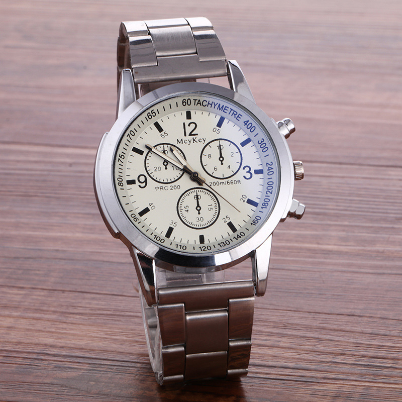 28040# Mens Watches Fashion Casual Chronograph Business Dress Quartz Stainless Steel Wrist Watch