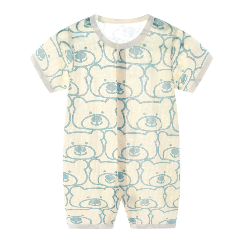 cbdlx  baby pajama jumpsuit set Short sleeve bodysuit Thin air-conditioned clothes for male and female babies
