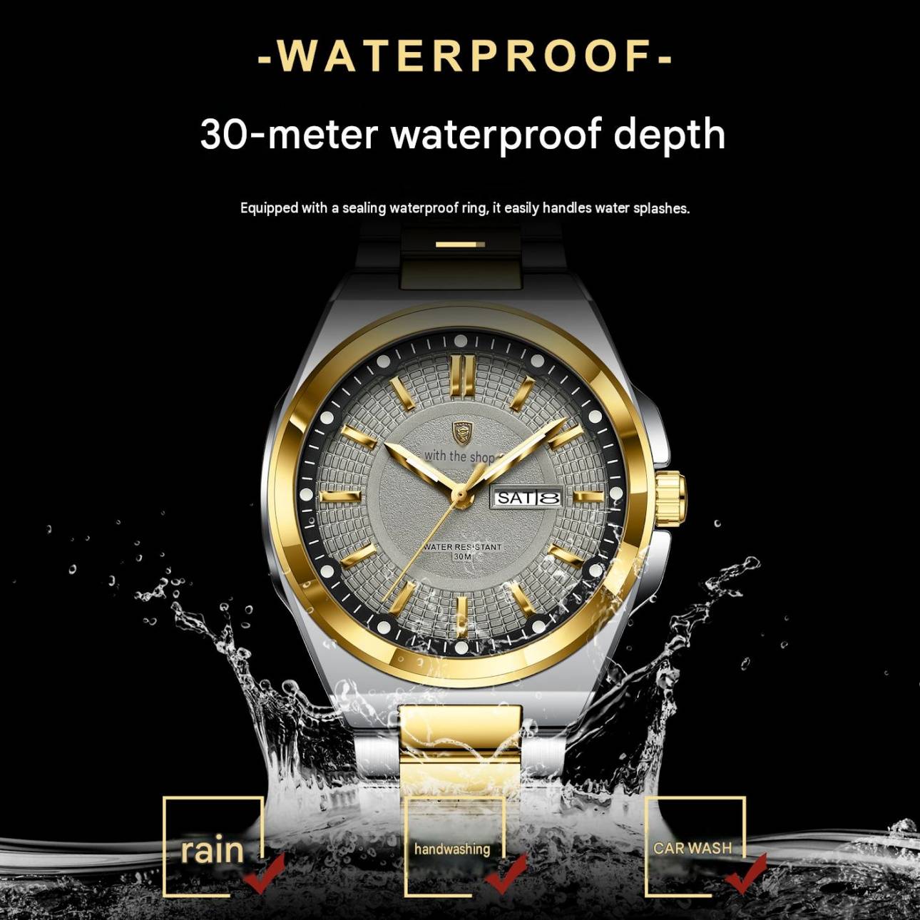 New Swiss Brand Men's Wrist Watch, Dual Date & Week Display, Waterproof Luminous Quartz Watch, Business Casual Timepiece for Men